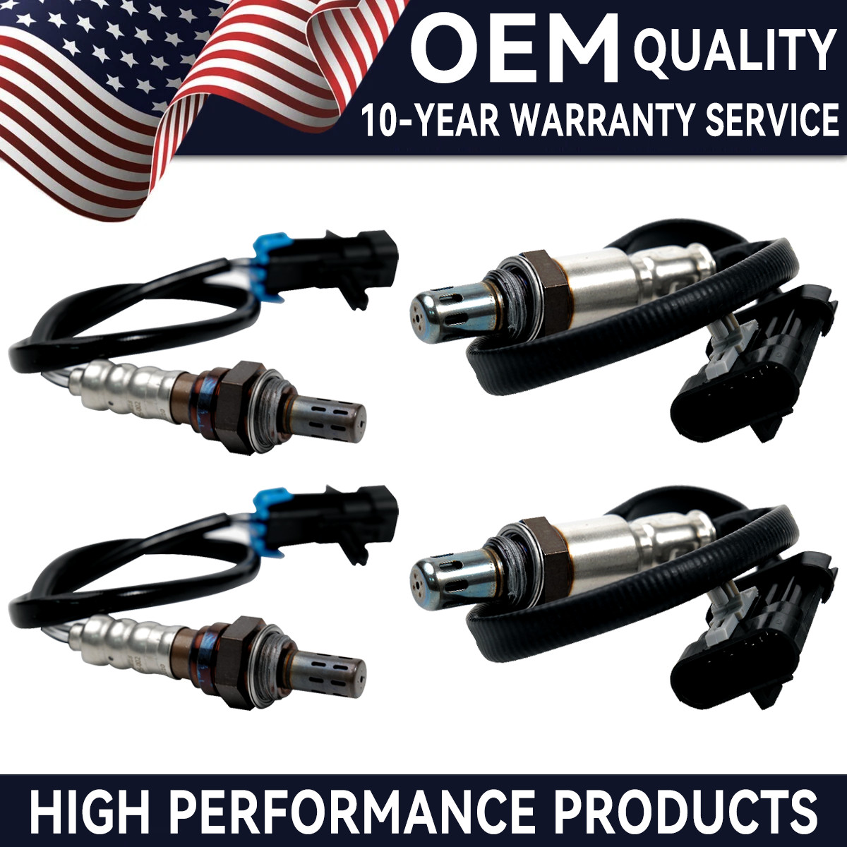 4X Upstream + Downstream O2 Oxygen Sensor For Chevy Silverado GMC Sierra 1500