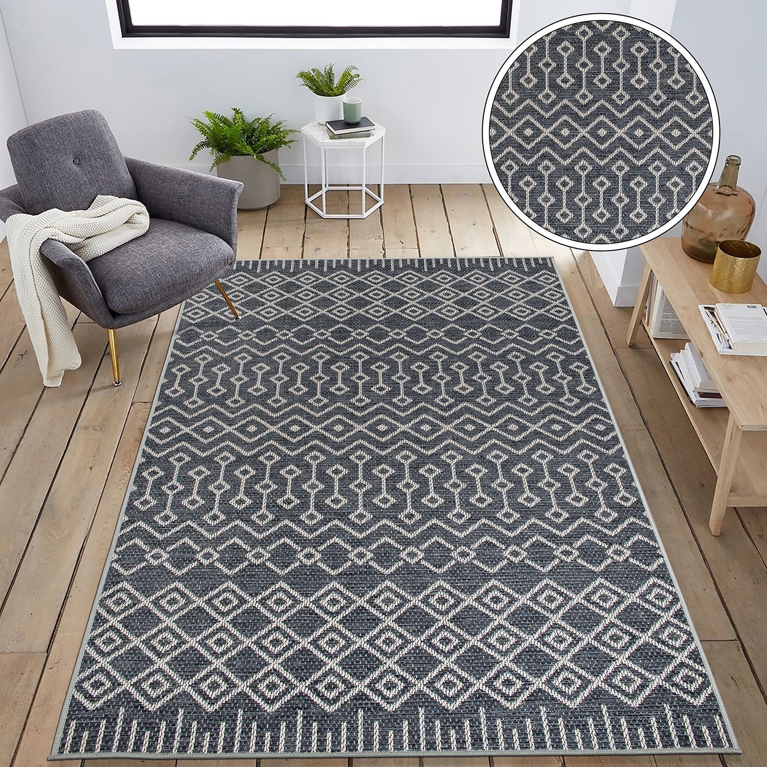 Rugshop Outdoor Rugs and Carpets Trellis Bohemian Indoor Outdoor Area Rugs 8x10