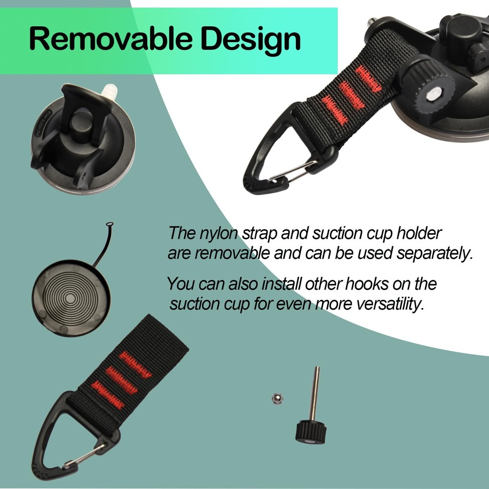 Heavy Duty Suction Cup with Security Hooks 4Pcs Strong Suction Cups Multipurp...