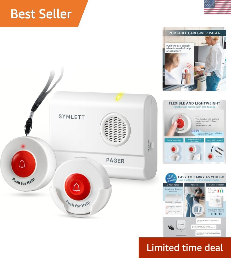 Touch-Controlled Caregiver Alert System - Wireless with Long-Lasting Battery