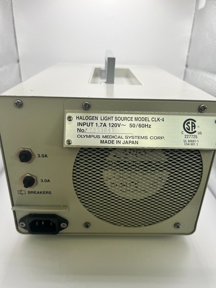 Olympus CLK-4 Halogen Light Source w/ 2 Fiber Optic Light Guide Cable A3095