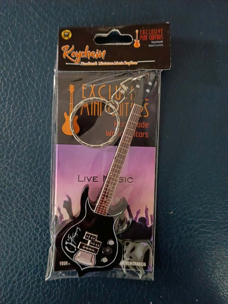 Gene Simmons • Kiss • Mini Bass Guitar Keychain 3.5" (Approximate Size)