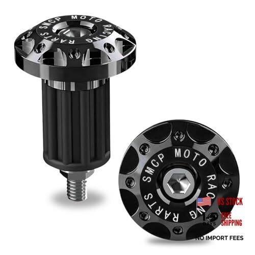 Universal Motorcycle Bar End Plug, Shockproof Handlebar End Caps, 2 PCS Black