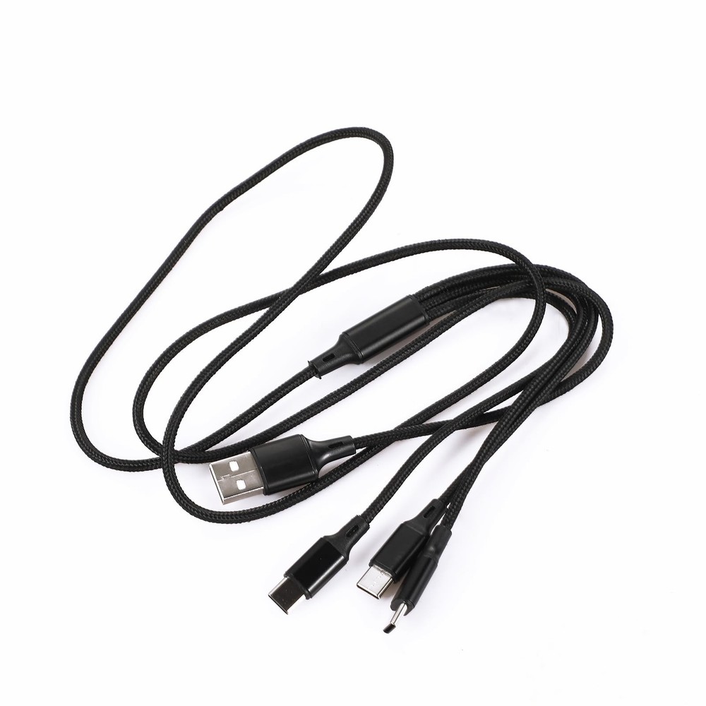 Cutwif Multi Charging Cable, 4ft 2Pack USB C Splitter 3 in 1 Black