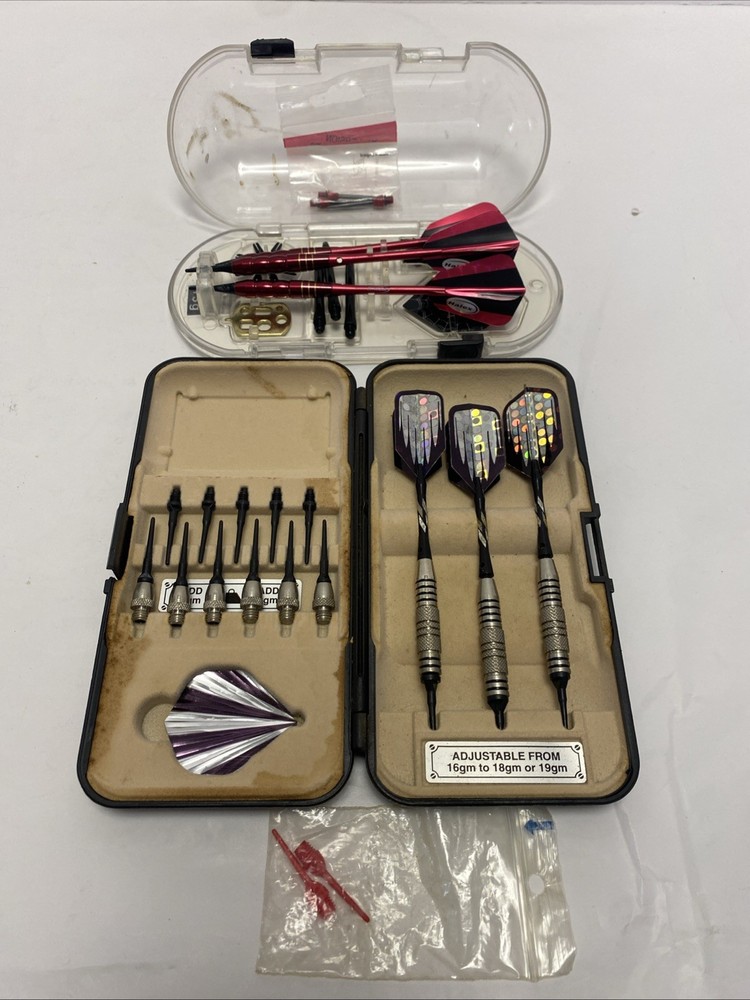Vintage Bobcat Adjustable Dart Set In Case Plus Halex Set
