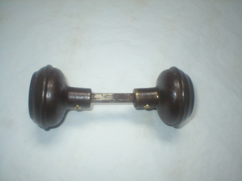 Antique Steel Doorknob Pair