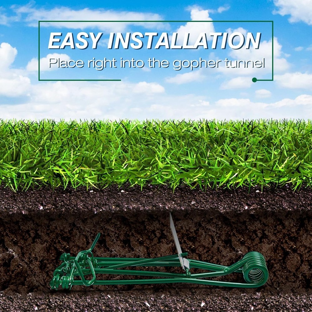 4 Pcs Outdoor Gopher Trap Easy Set Mole Trap Weather Resistant Gopher Killer Vol
