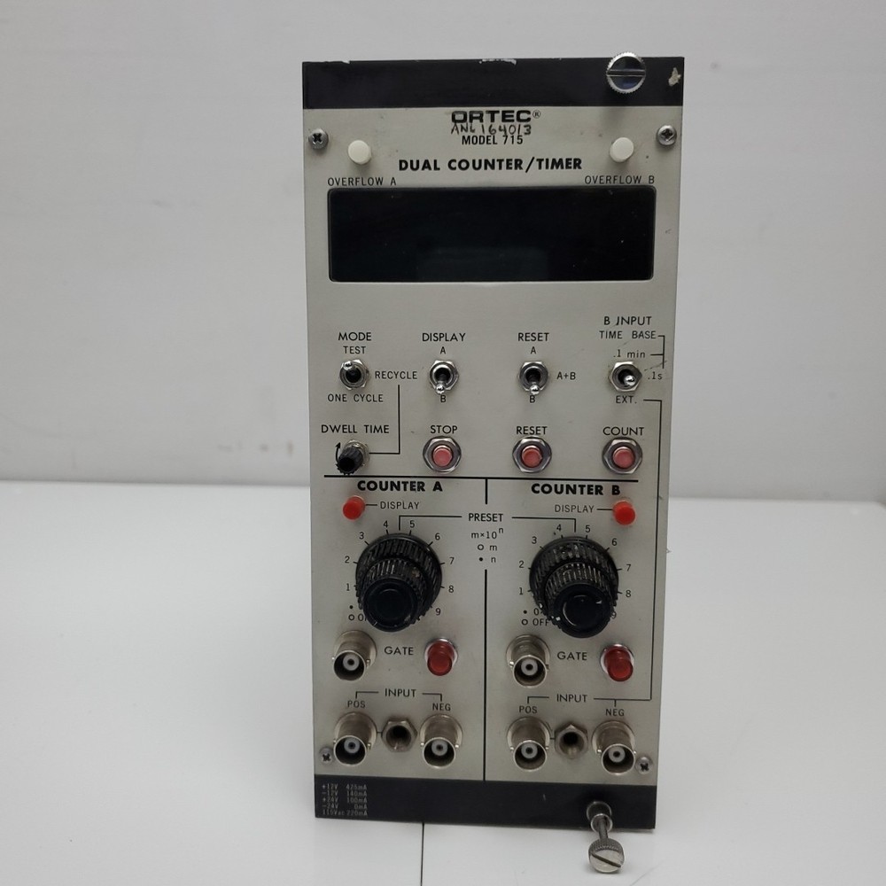 Vintage Ortec Model 715 Dual Counter/Timer NIM BIN Module