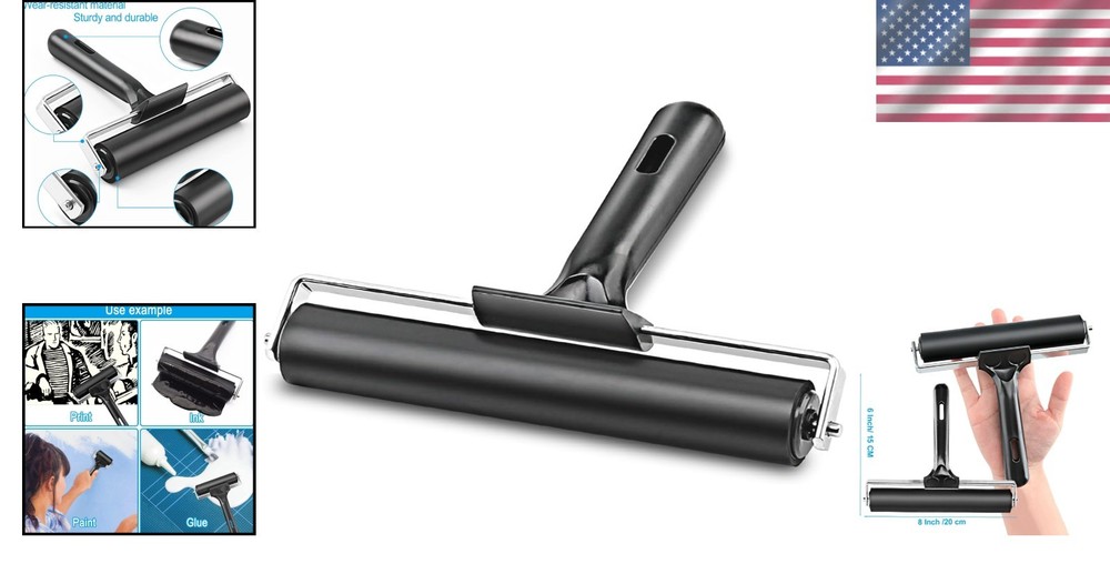 High-Quality 8" Rubber Roller for Construction Tools