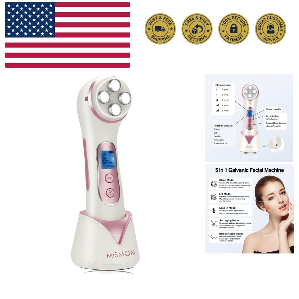 High Frequency Facial Machine Light Theraphy Micro-Current Device, 5 in 1 Mul...