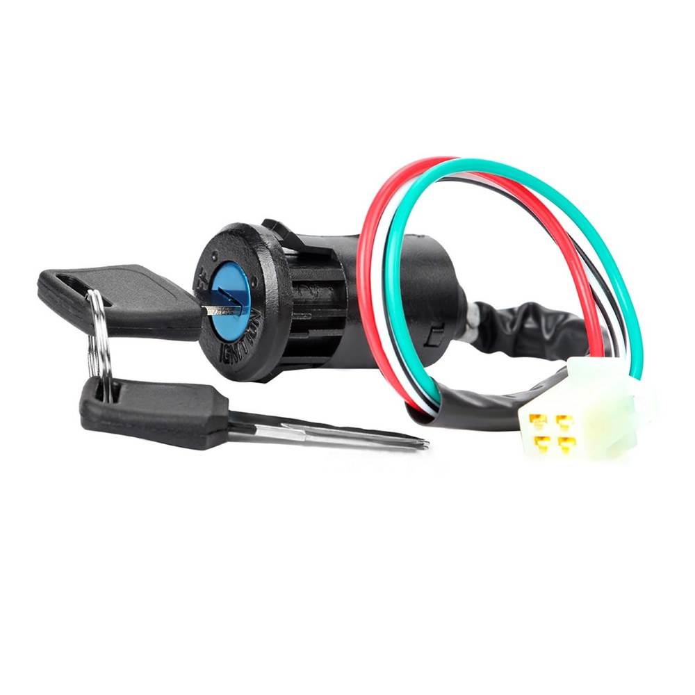Motorcycle Ignition Switch 4 Wires Replacement for 50cc to 250cc | Key Locking