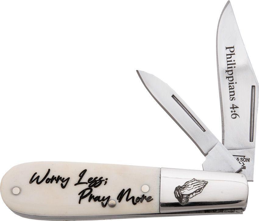 New Bear & Son Barlow White Smooth Bone Pocket Knife WSB281