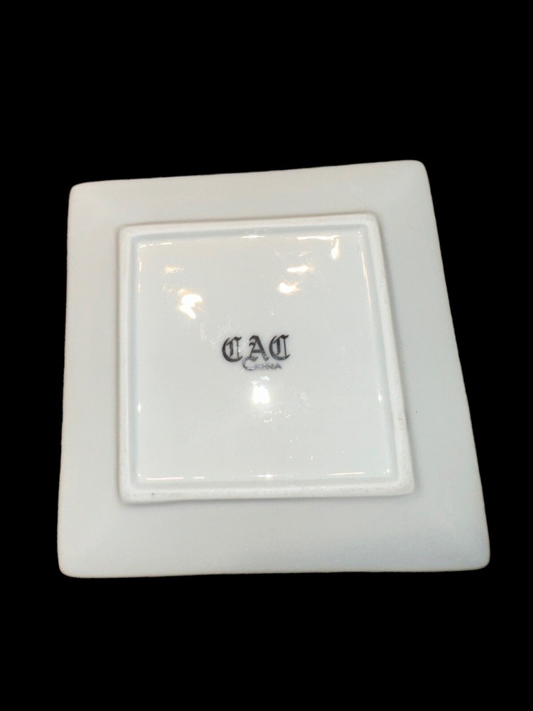 CAC China white square saucer 5” x 5”