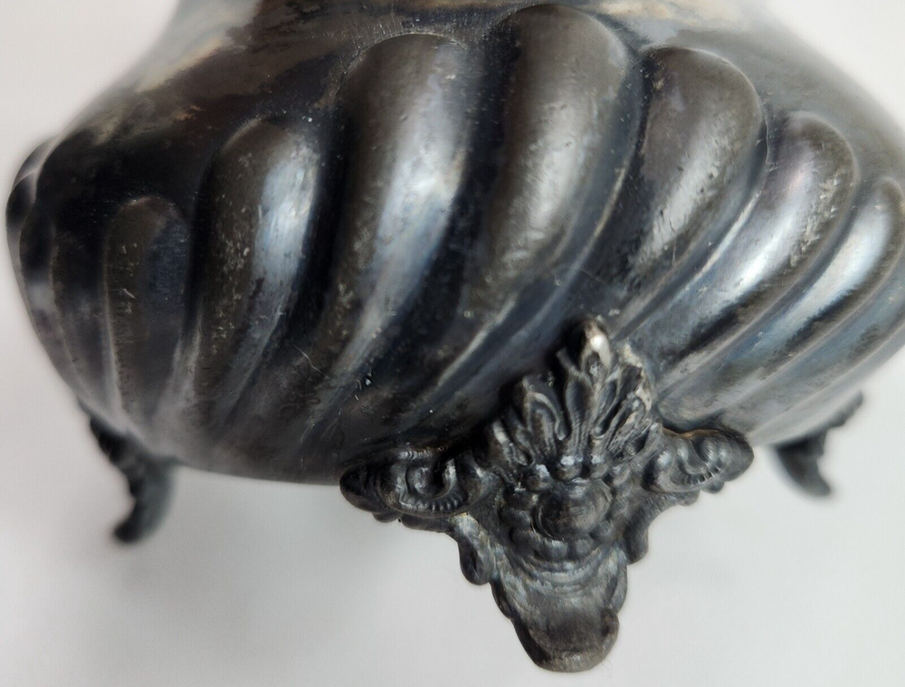 E.G Webster & Son Quadruple Silver Plated Cream Pitcher With Hinged Lid