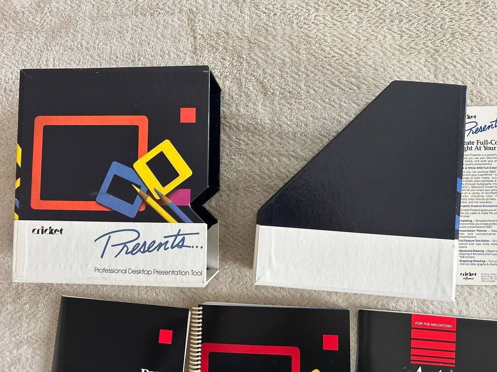 Cricket Presents. Professional Desktop Presentation. Vintage software Macintosh