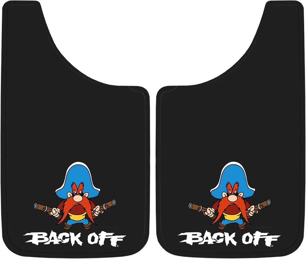 Durable Flaps Easy to Install Yosemite Sam Back Off Easy Fit Mud Guard 11" Set 2