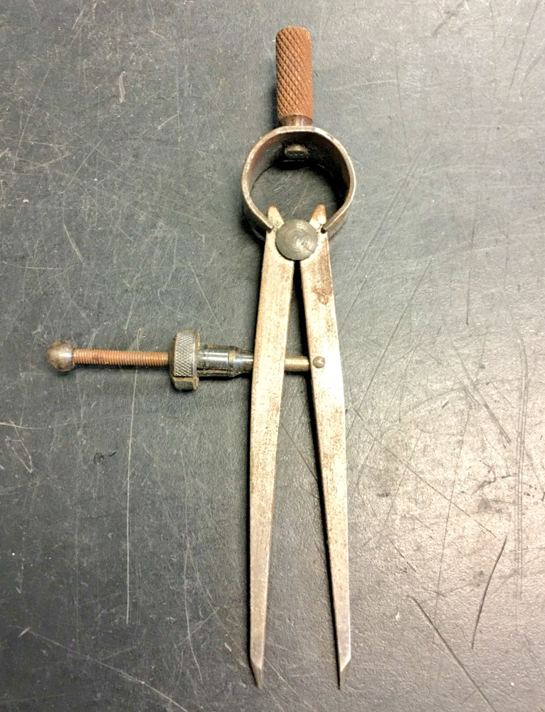COMPASS, CALIPER, 5" LONG, 4"MAX WIDE Machinist Drafting Tool, VNTAGE