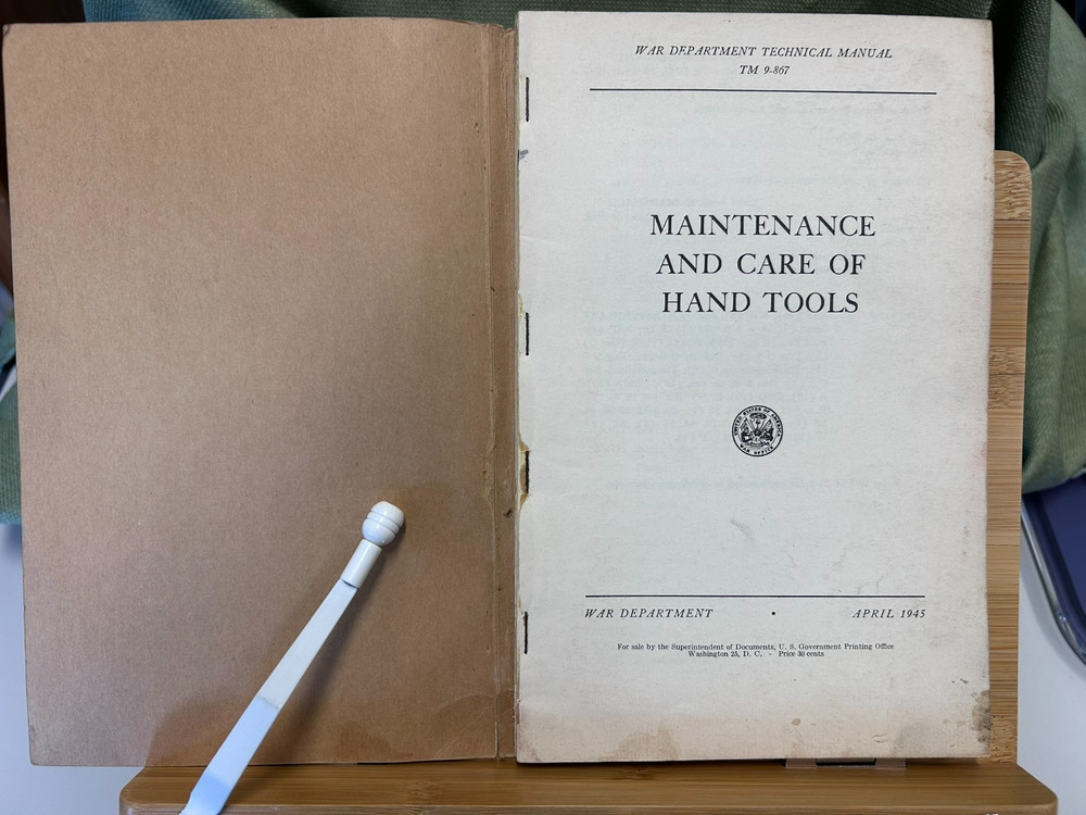 2 War Department Technical Manuals, Hand Tools 1941 & 1945