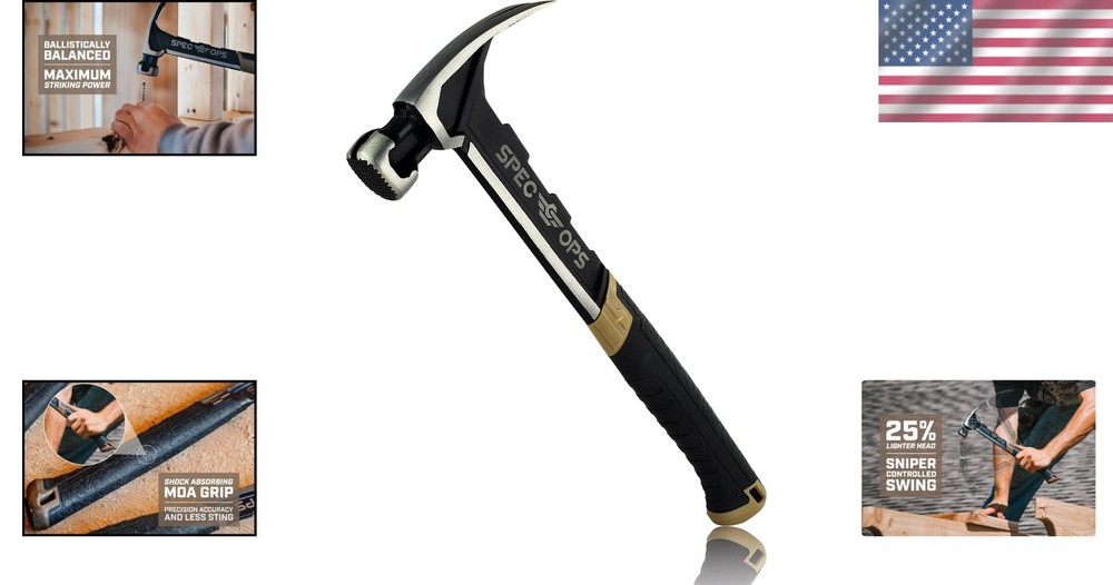 Versatile Rip Claw Hammer, Ballistically Balanced Design