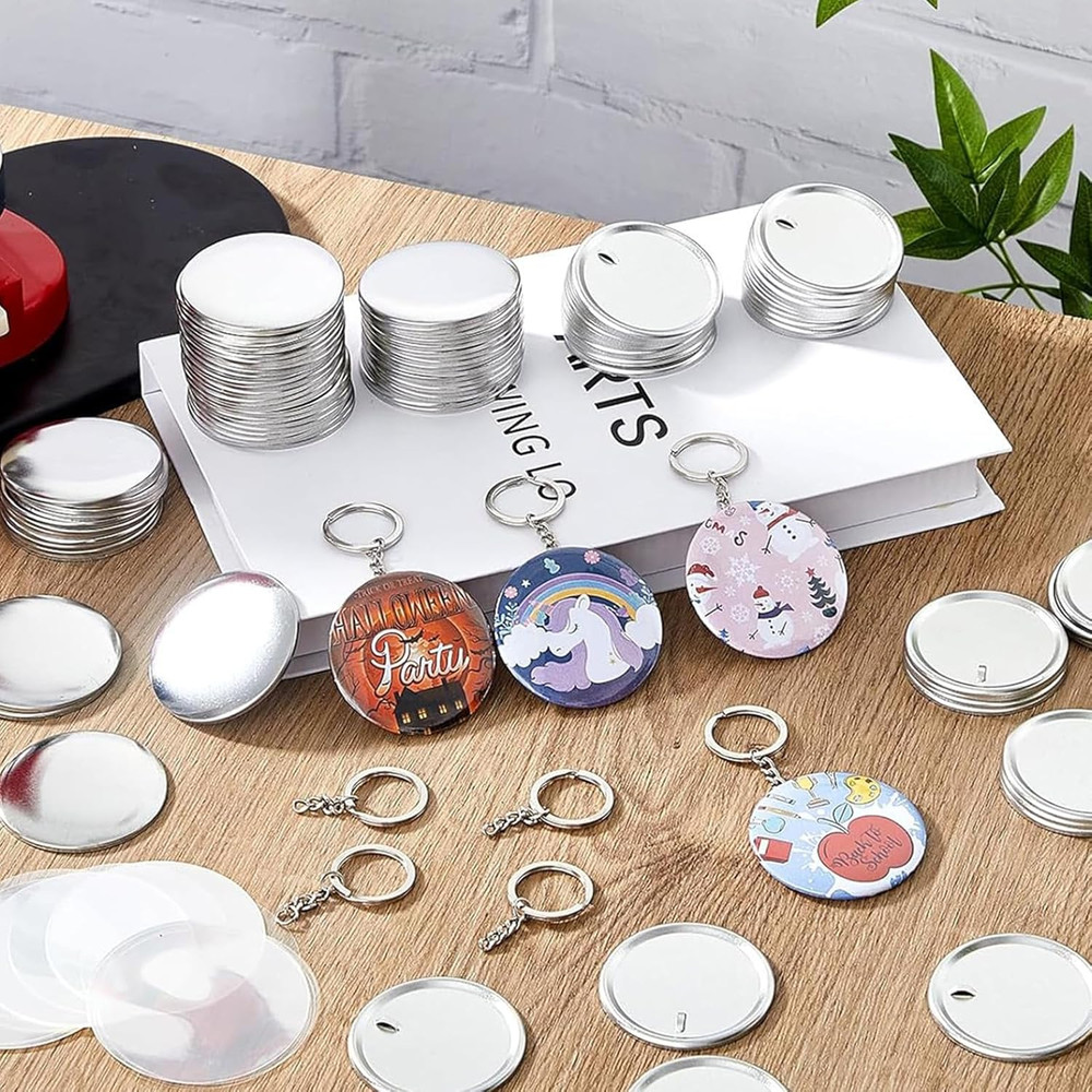 Button Maker Keychains Supplies, 200 Pcs 58Mm Pin Maker Set, Metal Button Maker
