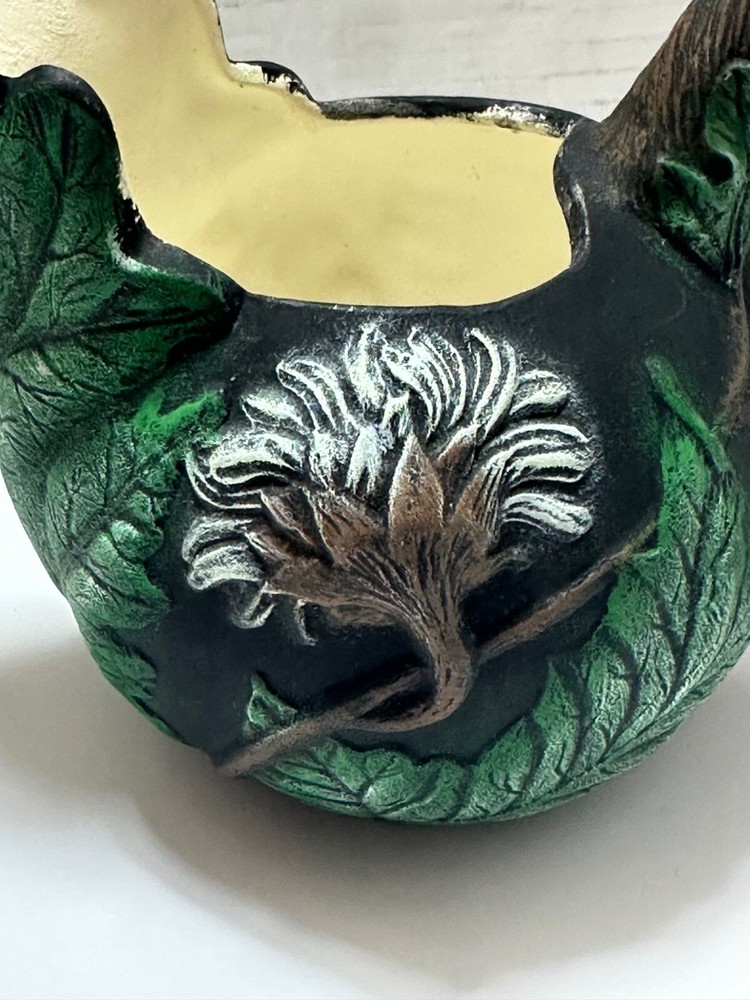 GOTHIC PITCHER MATTE FINISH CHALKWARE 4" H GREEN/BLACK