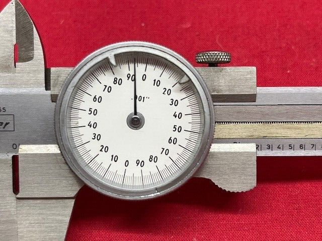 Fowler Dial Caliper with Regular Jaws, White Face, 6" - VINTAGE