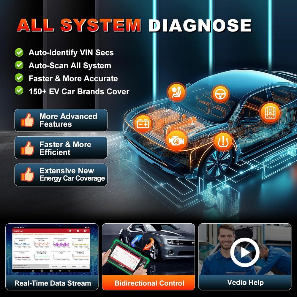 2025 LAUNCH X431 CRP919 EV Electric Car Diagnostic Scanner All System ECU Coding