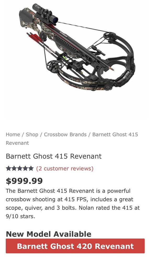 barnett crossbow Ghost 415 Revenant