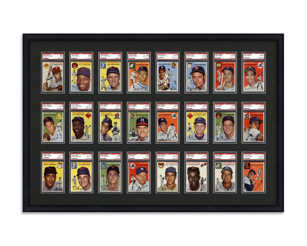 PSA Graded Card Frame Display Holds (24) Slabs Baseball, UV Protection (optional