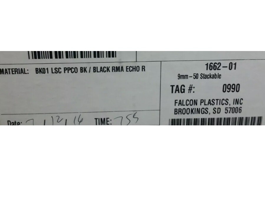 9mm x 50 Black Ammo Stackable Tray Falcon Plastic PRS-021 HPACTRAYSMALL S