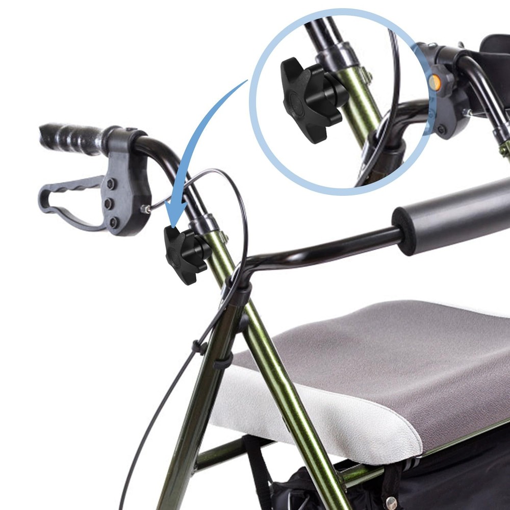 PEUTIER 2 Sets Rollator Walker Replacement Knobs, Comfortable Medium, Black