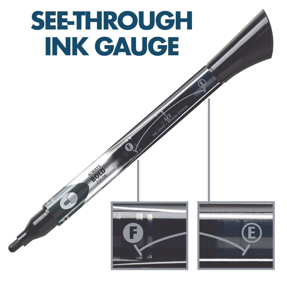 Quartet EnduraGlide Chisel Tip Dry-Erase Markers: Black, Chisel / 12-pack