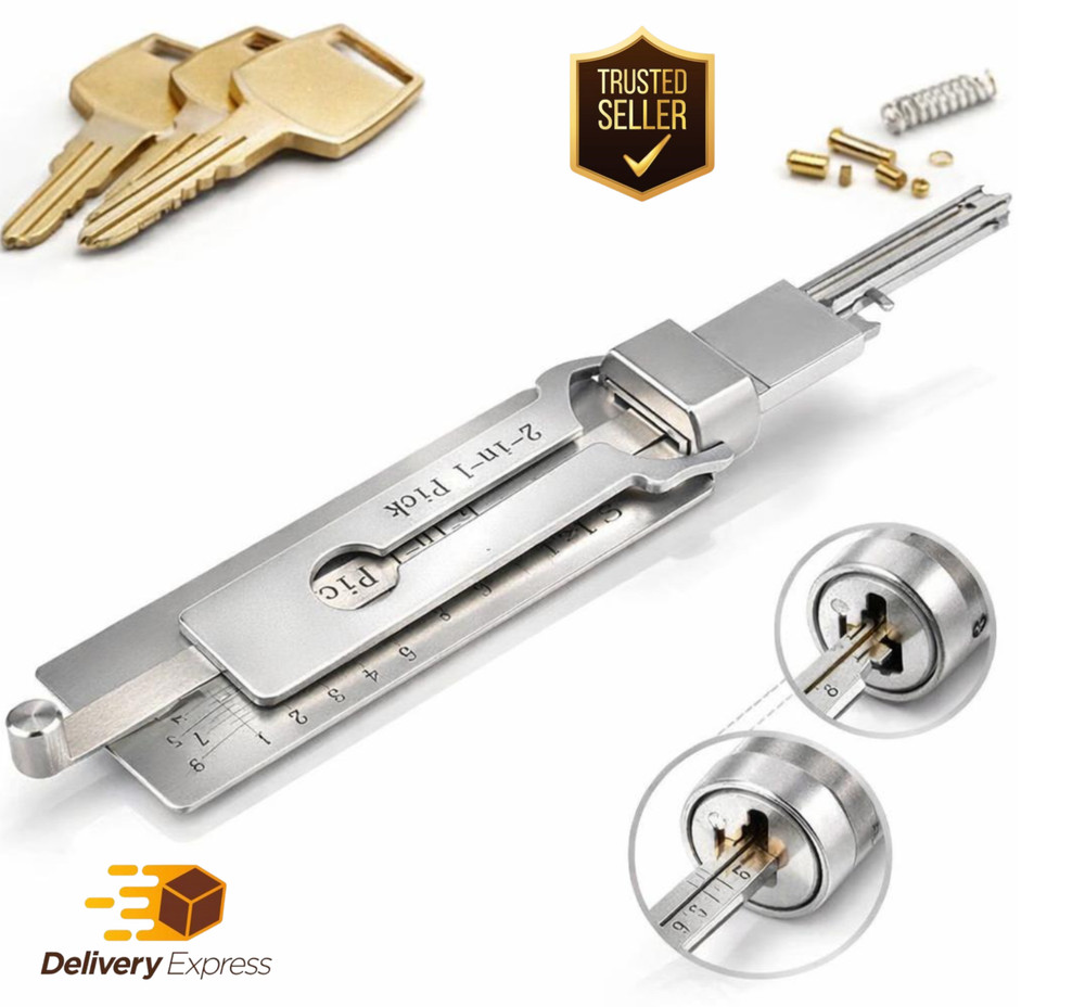 Key Decoder 2 In 1 Portable Lock Picking Set Hook And Pickup Tool Kit Ergonomic