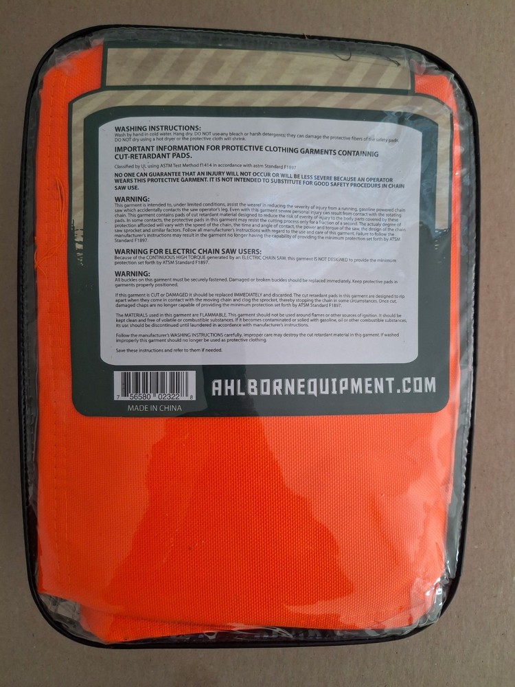 Chainsaw Chaps Full Wrap Style Forestry Chainsaw Safety Chaps Orange Regular