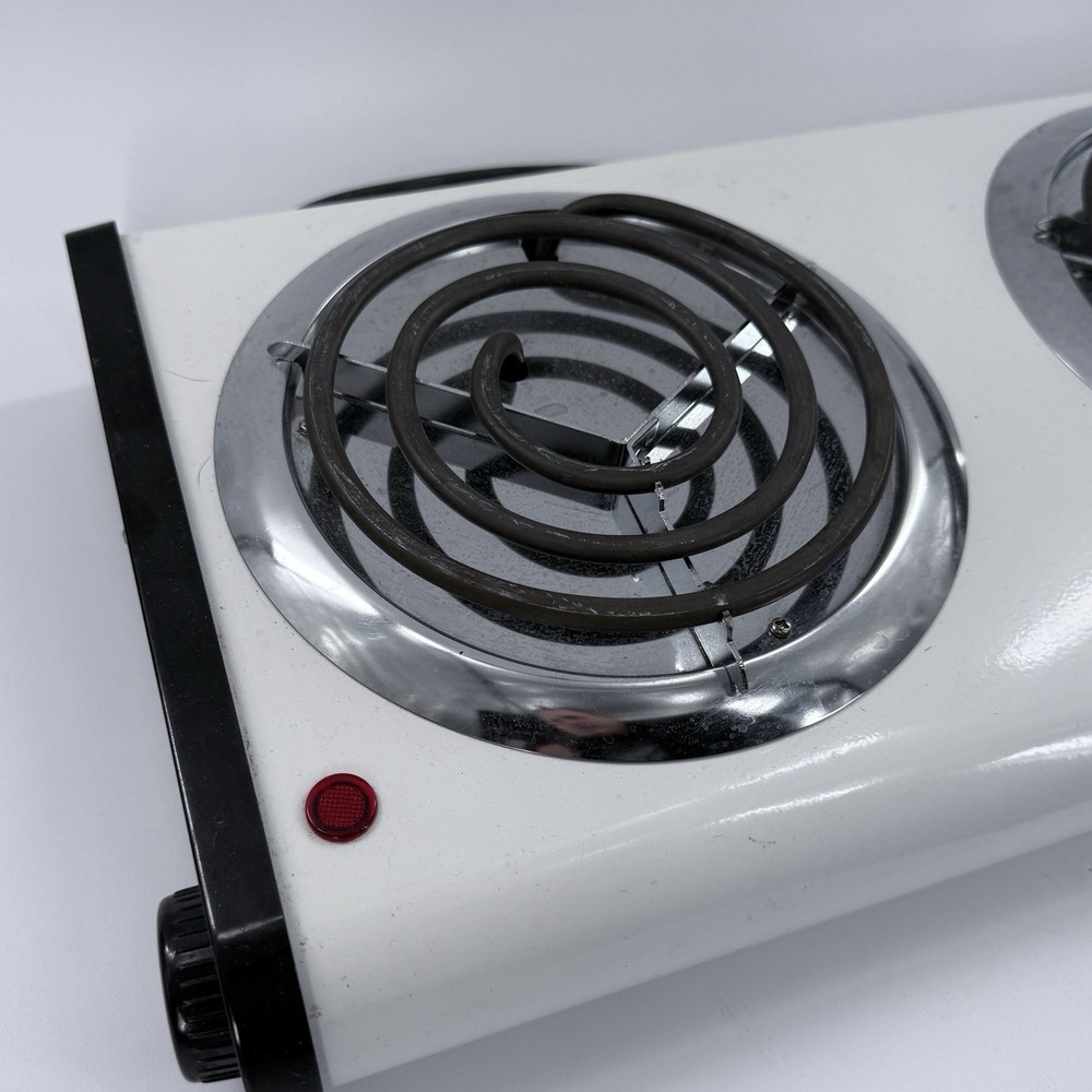 Vintage White Toastmaster Buffet Range Model 6422 Double Burner Countertop