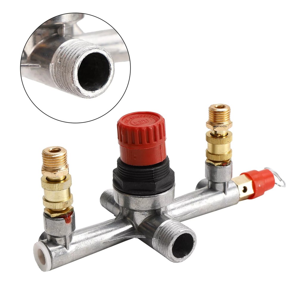 1PC Air Compressor Pressure Valve Switch Control Manifold Regulator Gauges Tool