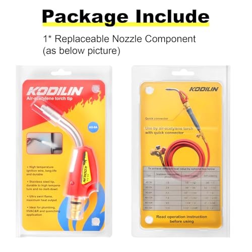 Self-Ignition Acetylene Torch Replacement Nozzle Tip, AS-8A Replaceable Tip