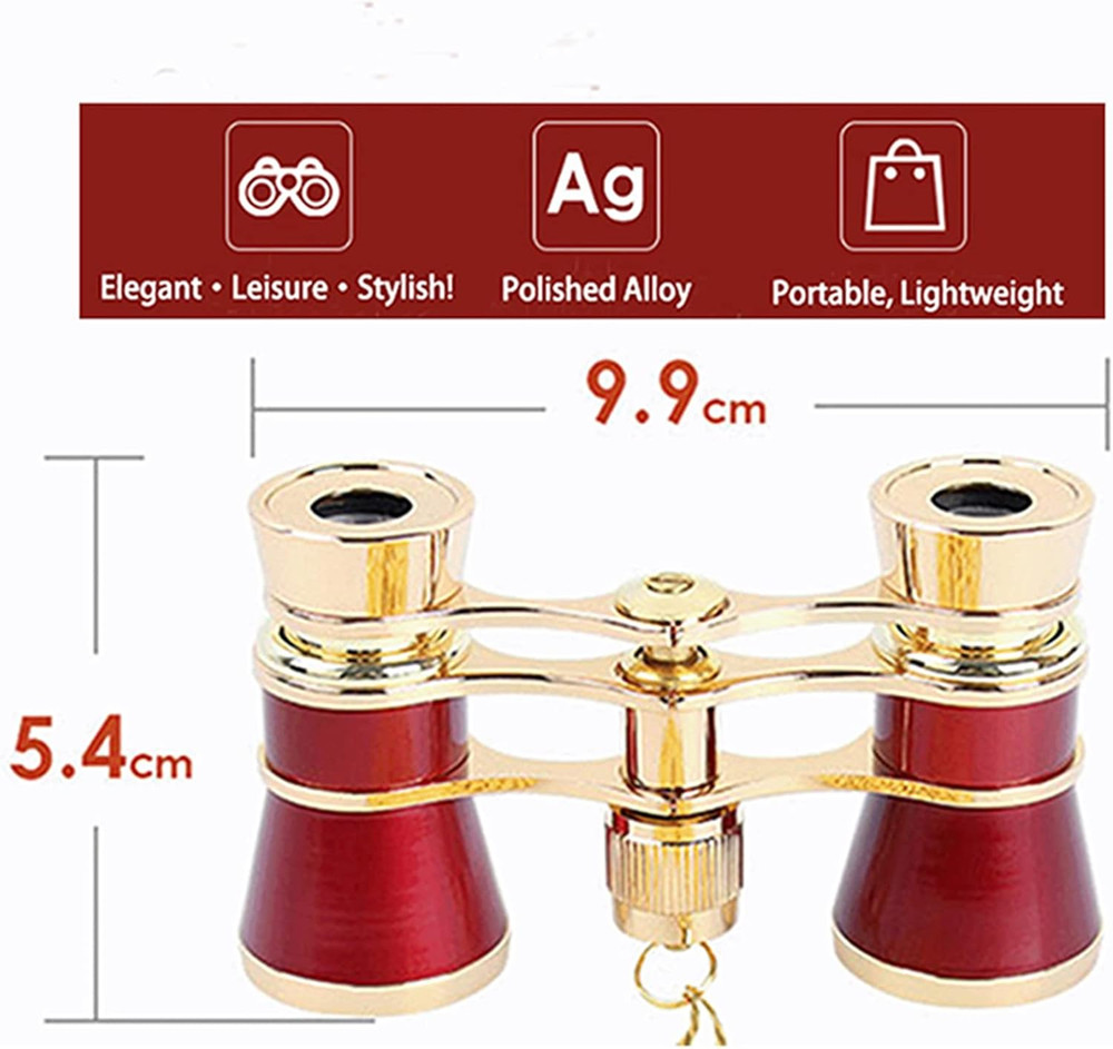 ® Opera Glasses Binoculars 3X25 Lorgnette Theater Glasses Optical BK9 Mini Compa
