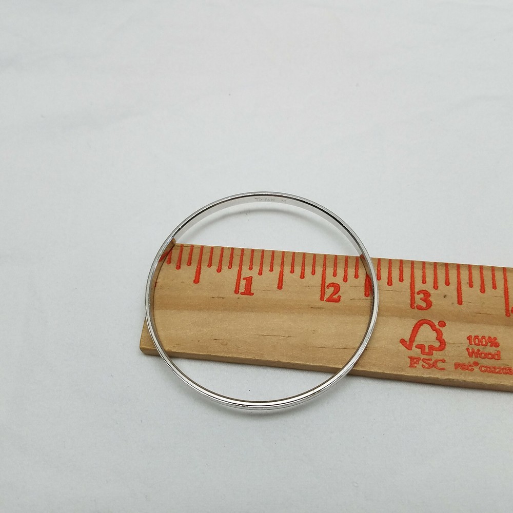 Trifari Silver Tone Bangle Bracelet Etched