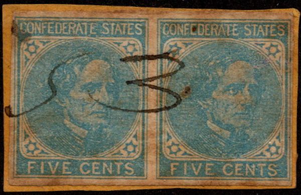 MALACK Confed #6 VF/XF, Pair on piece, well centered,  Nice! k0684