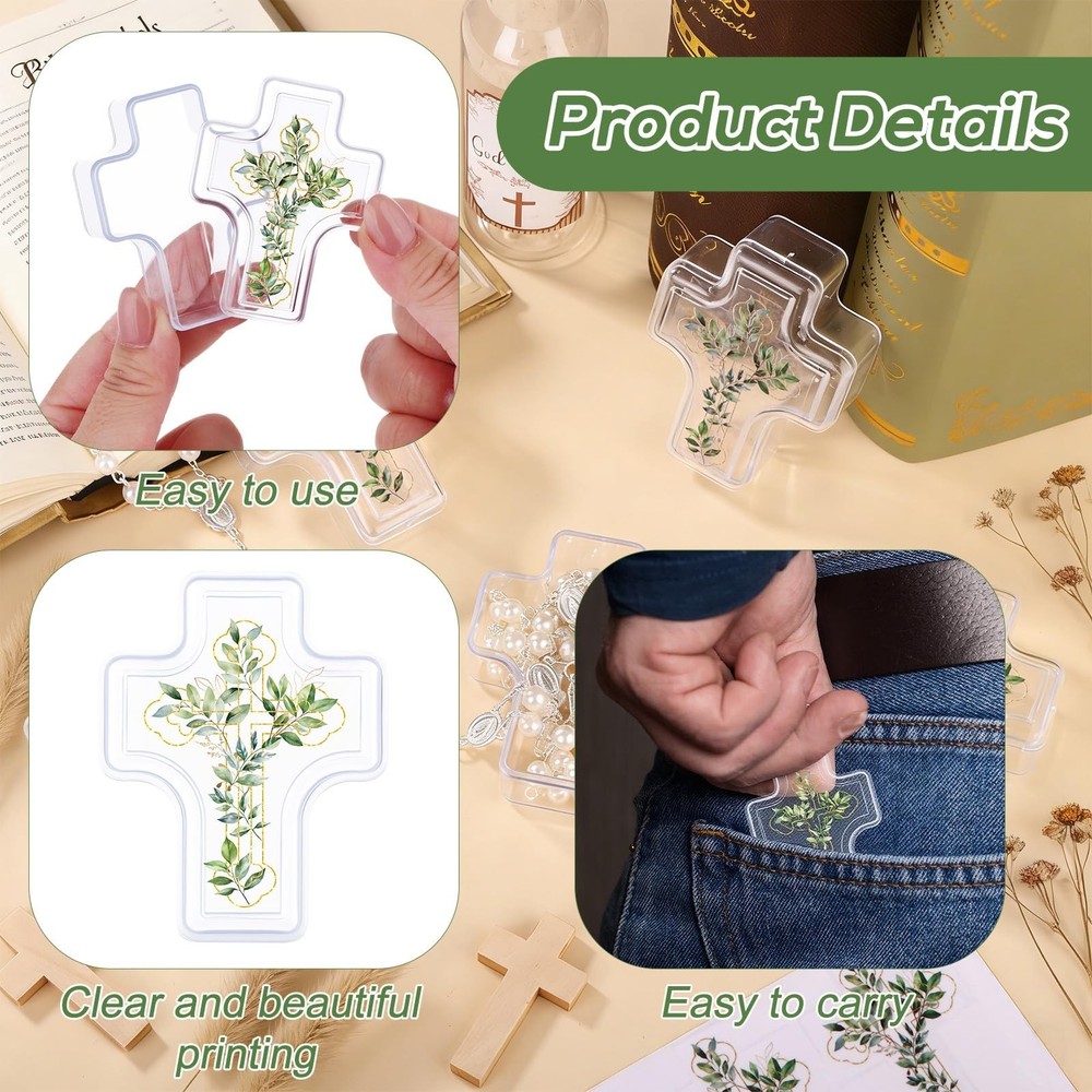 60 Pcs First Holy Communion Cross Shape Box Easter First Communion Gift 2.05 ...