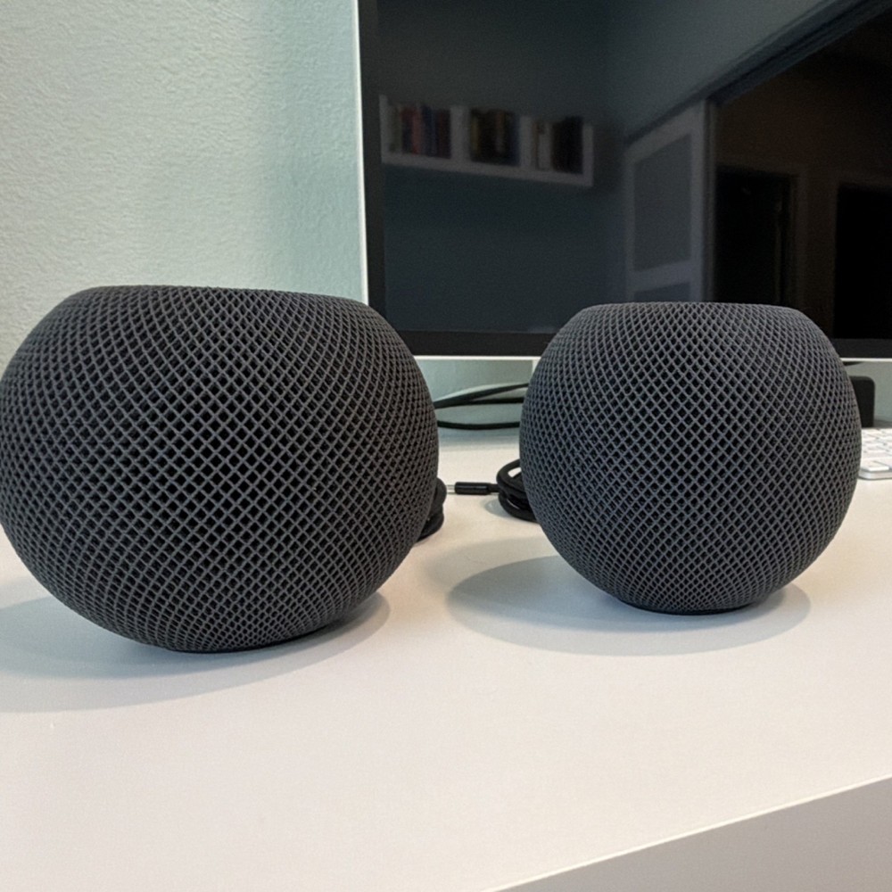 Apple HomePod mini (2-Pack) Midnight Black/Gray – Excellent Condition – Reset
