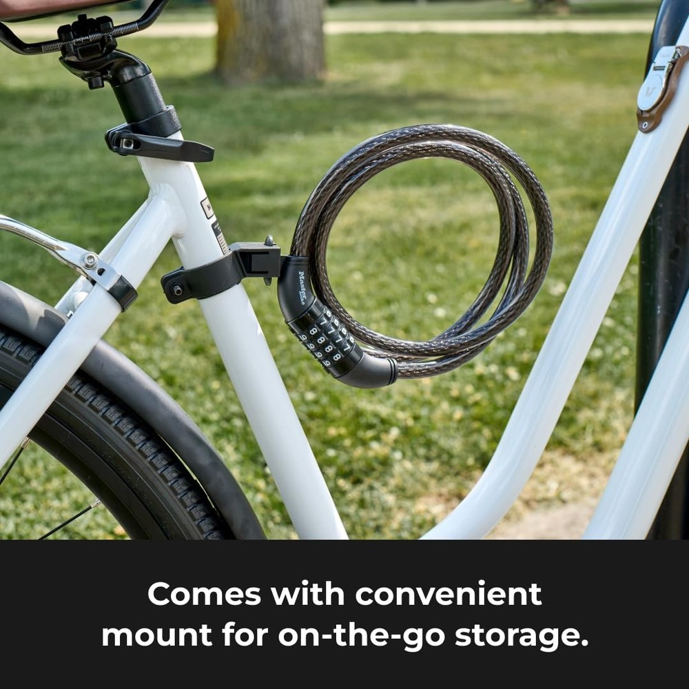 Master Lock Black Set Your Own Combination Bike Lock, Metal 1 Pack,