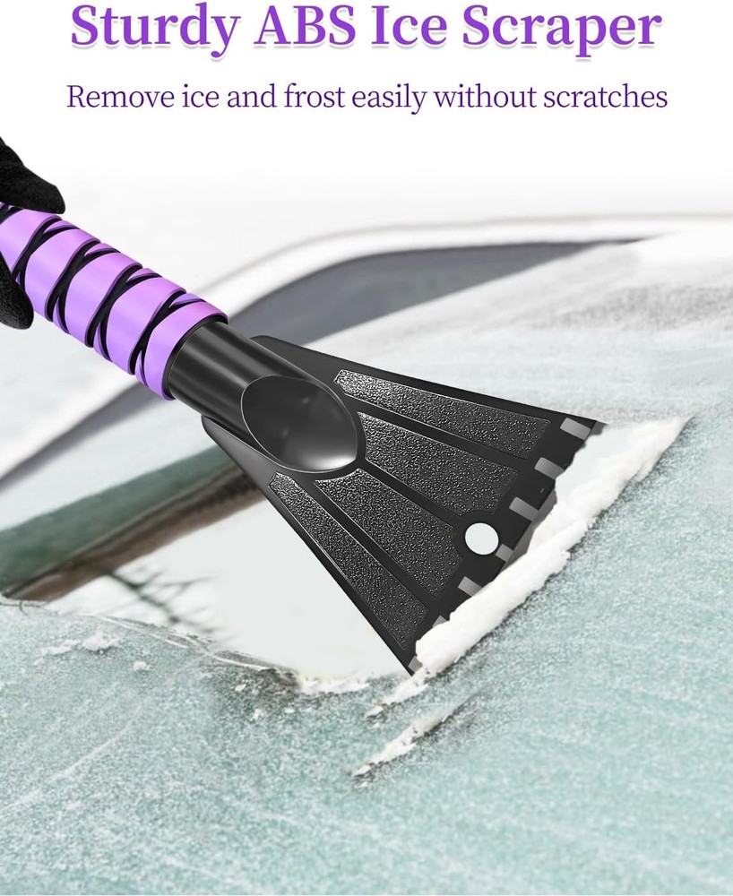 Extendable Ice Scraper and Snow Brush for Vehicles