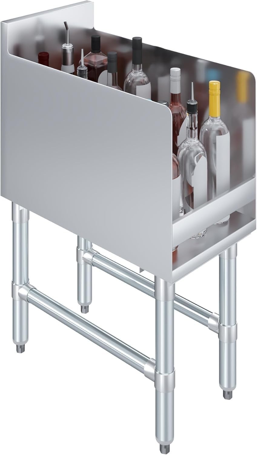 4-Tier Stainless Steel Liquor Display Rack | Commercial Bar Bottle Organizer