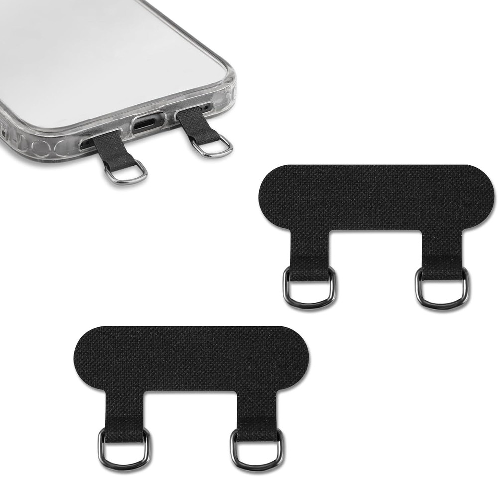 2pcs 2 Way Phone Tether Tab, Phone Strap Patch Double Buckle Phone Lanyard Tab C