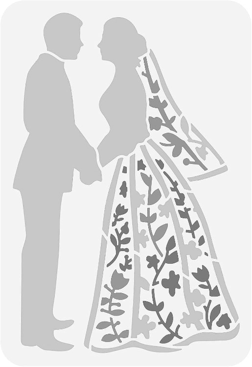 7"x10" Plastic Stencil - Wedding (RE324)*****