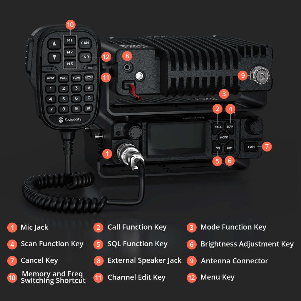 Radioddity DB40-G GMRS Mobile Radio | 40W | Repeater Capable | 199 Channels