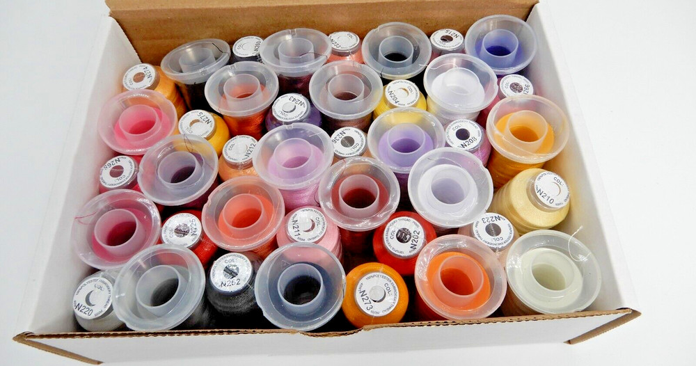 40 Assorted Polyester Embroidery Thread 500m spools 40wt