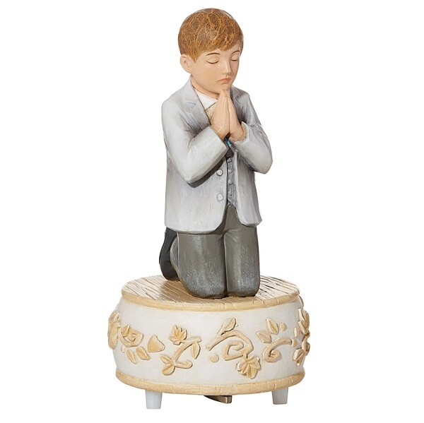 First Communion Boy Musical Figurine 6.5"H